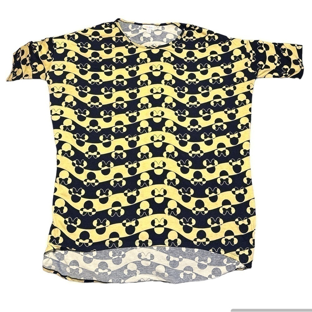 LulaRoe Disney Irma Minnie Mickey Mouse Black/Gold High Low Print Size M